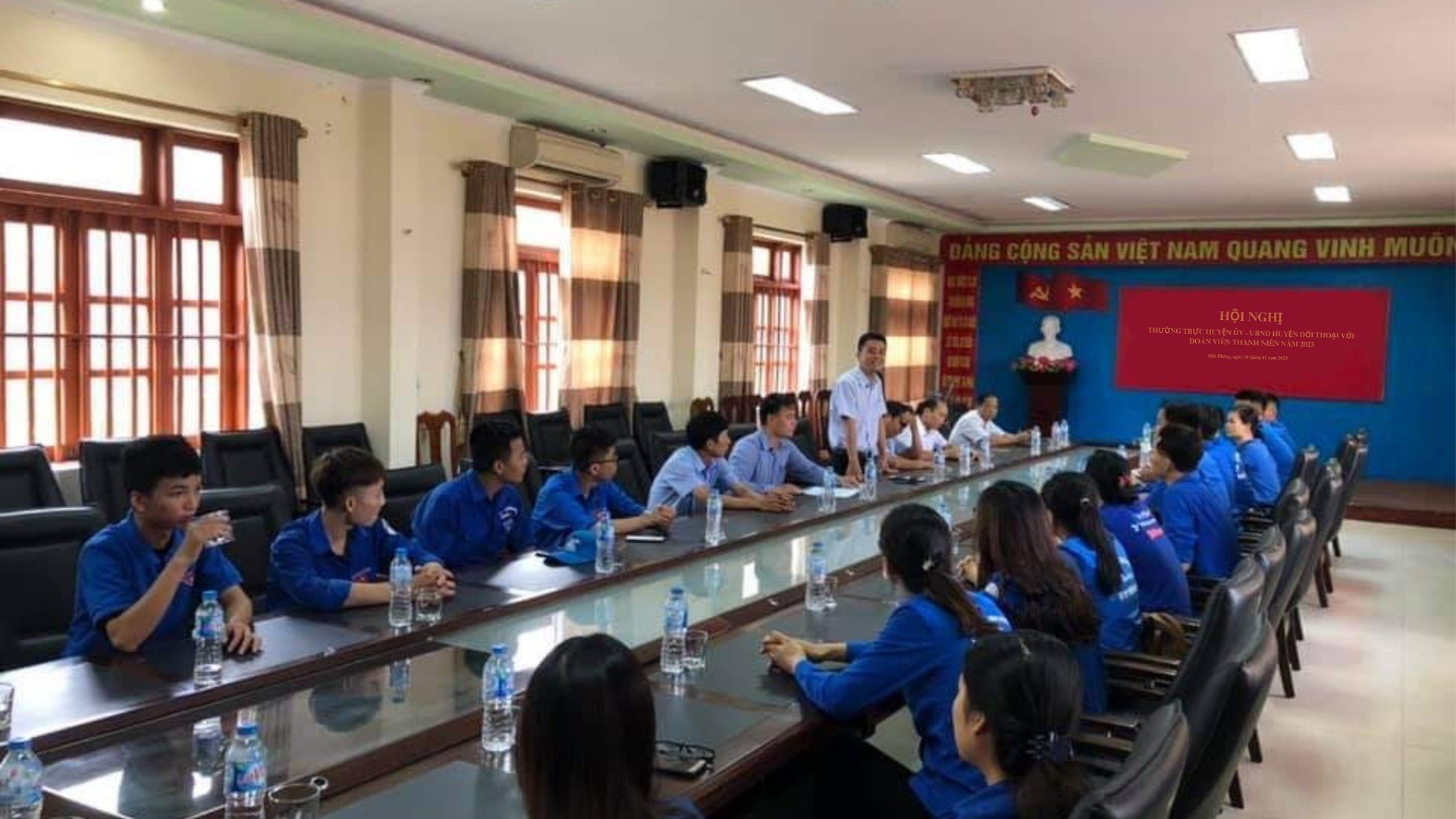 HỘI NGHỊ ĐỐI THOẠI GIỮA THƯỜNG TRỰC HUYỆN UỶ -  UBND HUYỆN VỚI ĐOÀN VIÊN, THANH NIÊN NĂM 2023