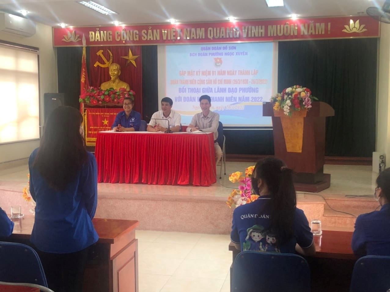 Quận đoàn Đồ Sơn chỉ đạo Đoàn phường Ngọc Xuyên tổ chức chương trình đối thoại giữa lãnh đạo phường với cán bộ, đoàn viên thanh niên năm 2022