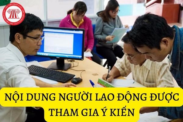 LUẬT 10/2022/QH15: NHỮNG NỘI DUNG NGƯỜI LAO ĐỘNG THAM GIA Ý KIẾN