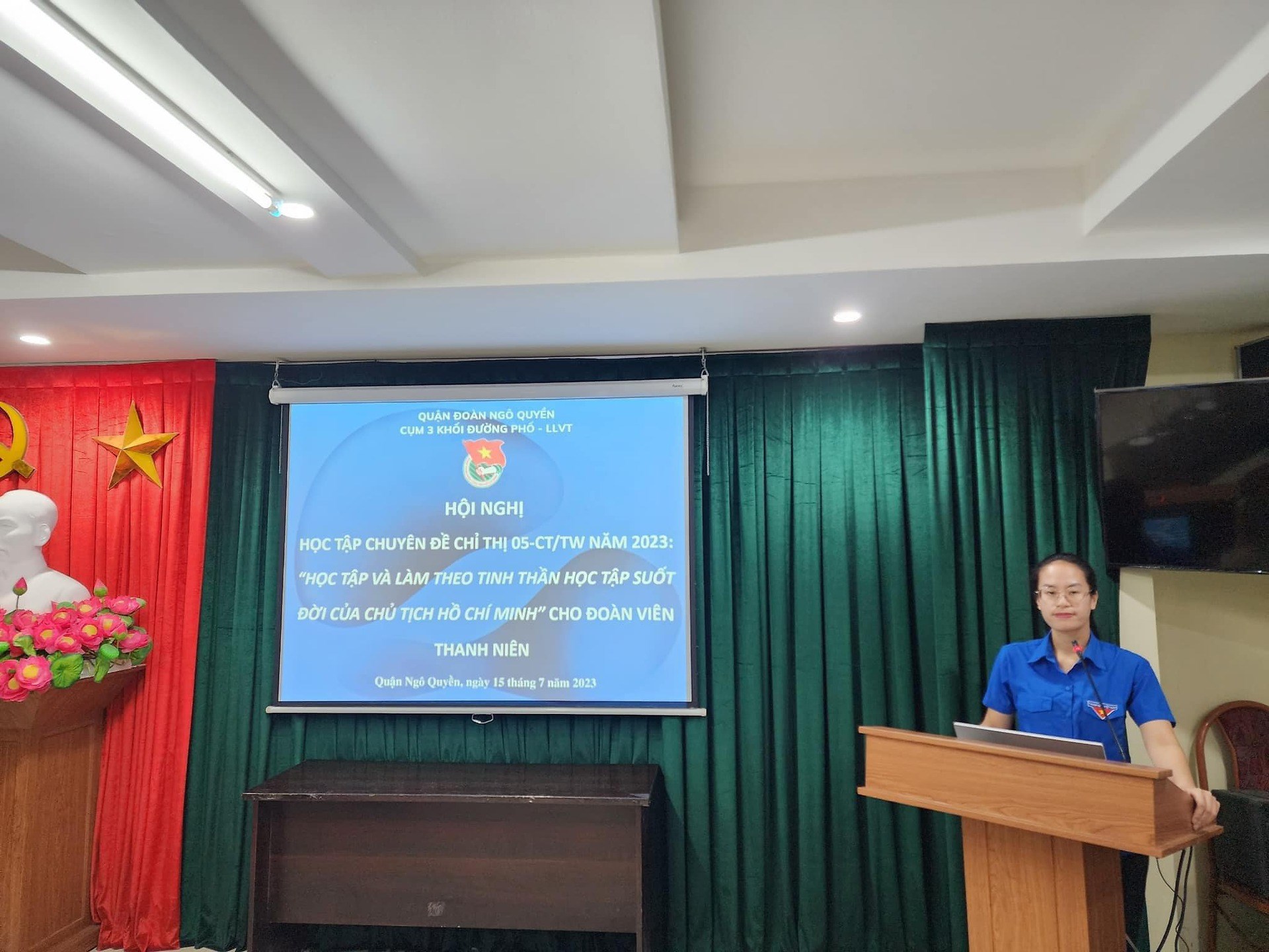 Cụm III khối đường phố - LLVT quận Ngô Quyền gồm các phường Cầu Đất , Máy Tơ, Lê Lợi, Gia Viên tổ chức Hội nghị học tập chuyên đề chỉ thị 05-CT/TW năm 2023: “Học tập và làm theo tinh thần học tập suốt đời của Chủ tịch Hồ Chí Minh”
