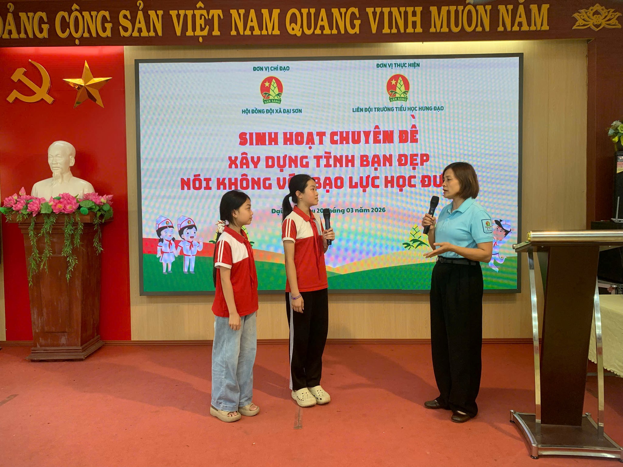 ĐẠI SƠN: SINH HOẠT CHUYÊN ĐỀ: XÂY DỰNG TÌNH BẠN ĐẸP – NÓI KHÔNG VỚI BẠO LỰC HỌC ĐƯỜNG