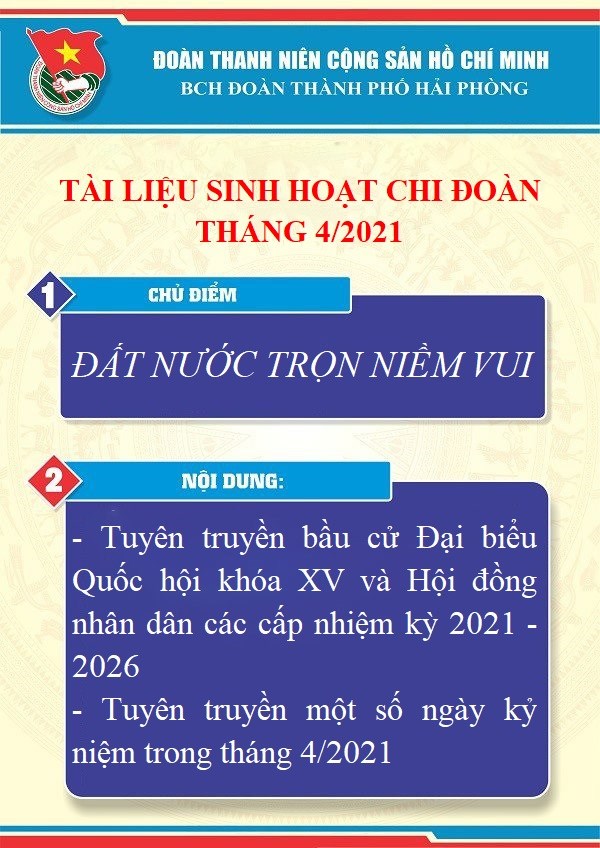 Tài liệu sinh hoạt chi đoàn tháng 4/2021