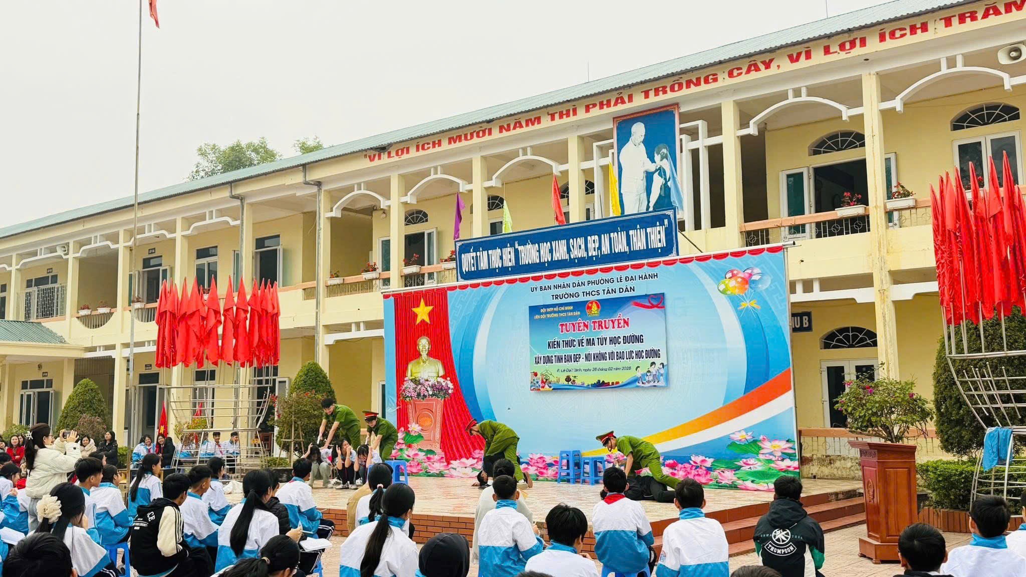 Liên đội trường THCS Tân Dân tổ chức diễn đàn Xây dựng tình bạn đẹp nói không với bạo lực học đường năm 2026