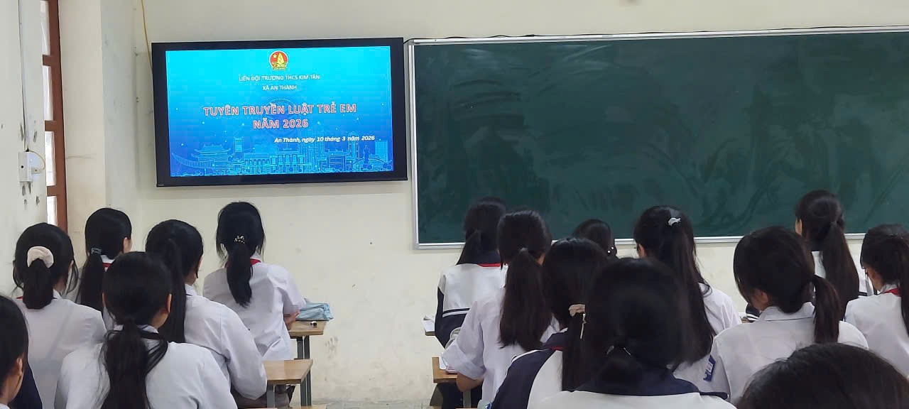 LIÊN ĐỘI TRƯỜNG THCS KIM TÂN, XÃ AN THÀNH TỔ CHỨC TUYÊN TRUYỀN LUẬT TRẺ EM