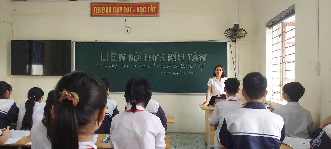 LIÊN ĐỘI TRƯỜNG THCS KIM TÂN, XÃ AN THÀNH TỔ CHỨC SINH HOẠT CHUYÊN ĐỀ "XÂY DỰNG TÌNH BẠN ĐẸP - NÓI KHÔNG VỚI BẠO LỰC HỌC ĐƯỜNG"