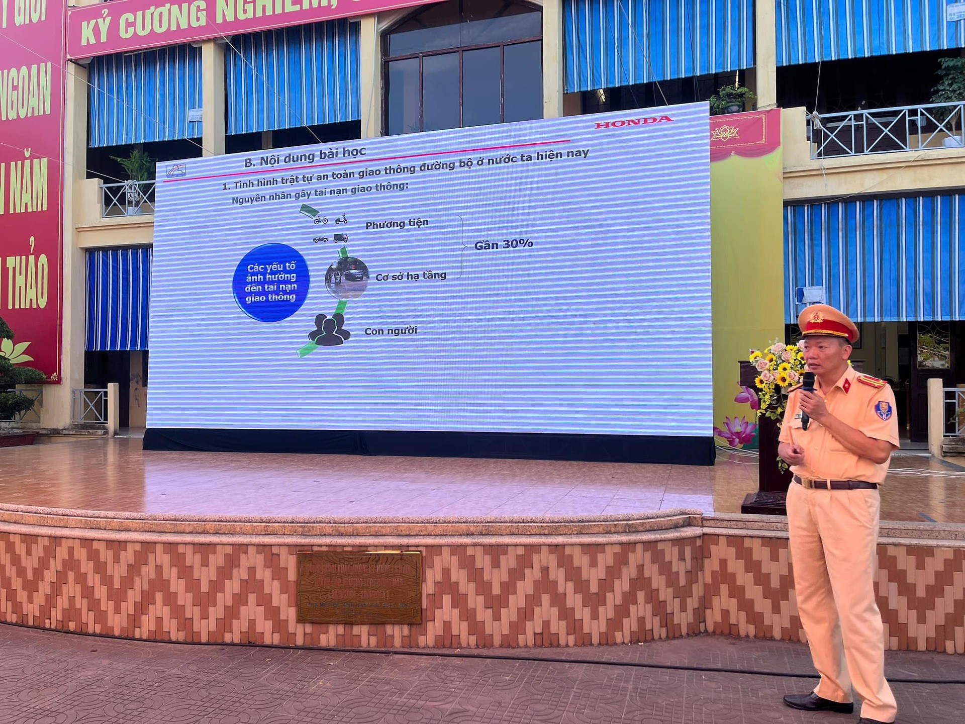 THPT ĐỒNG HOÀ: HƯỞNG ỨNG NGÀY PHÁP LUẬT VIỆT NAM TỔ CHỨC TUYÊN TRUYỀN PHỔ BIẾN, GIÁO DỤC PHÁP LUẬT VỀ TRẬT TỰ AN TOÀN GIAO THÔNG CHO CÁC EM HỌC SINH