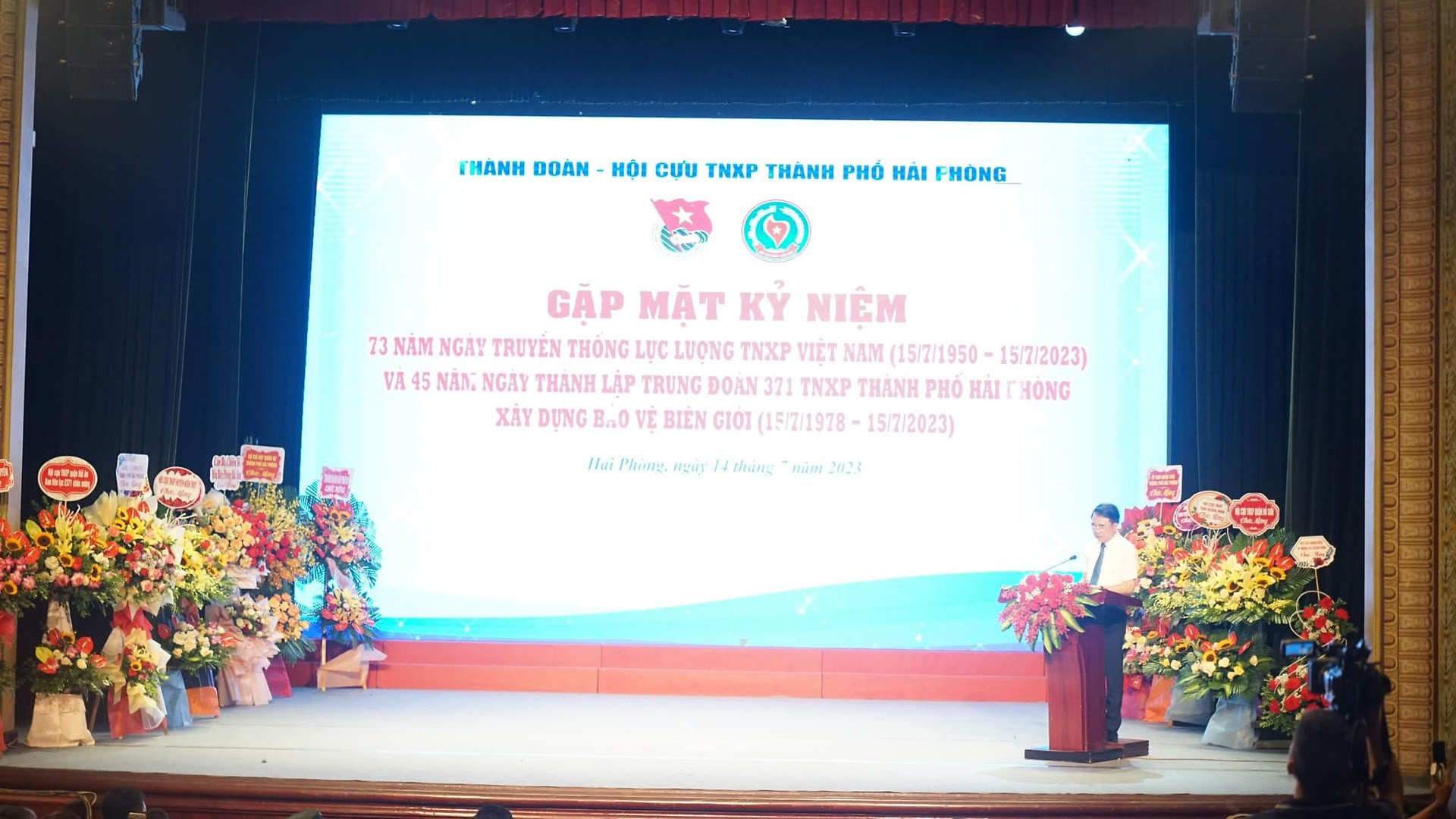 Lễ kỷ niệm 73 năm Ngày truyền thống lực lượng Thanh niên xung phong Việt Nam anh hùng và 45 năm Ngày thành lập Trung đoàn 371 Cựu TNXP thành phố Hải Phòng