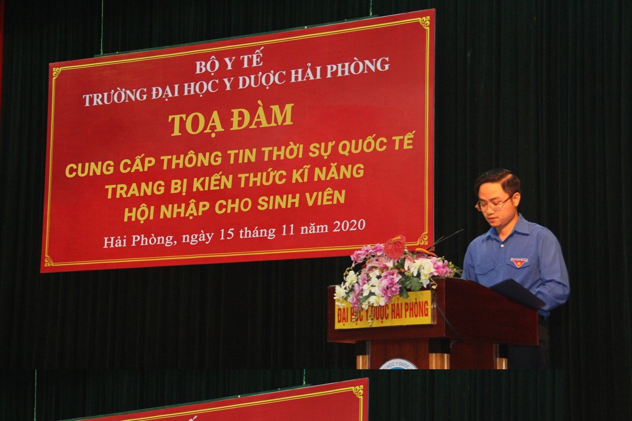 BCH Đoàn thanh niên – Hội Sinh viên trường Đại học Y Dược Hải Phòng tổ chức buổi tọa đàm "Cung cấp thông tin thời sự quốc tế, trang bị kiến thức, kỹ năng hội nhập cho hội viên, sinh viên"