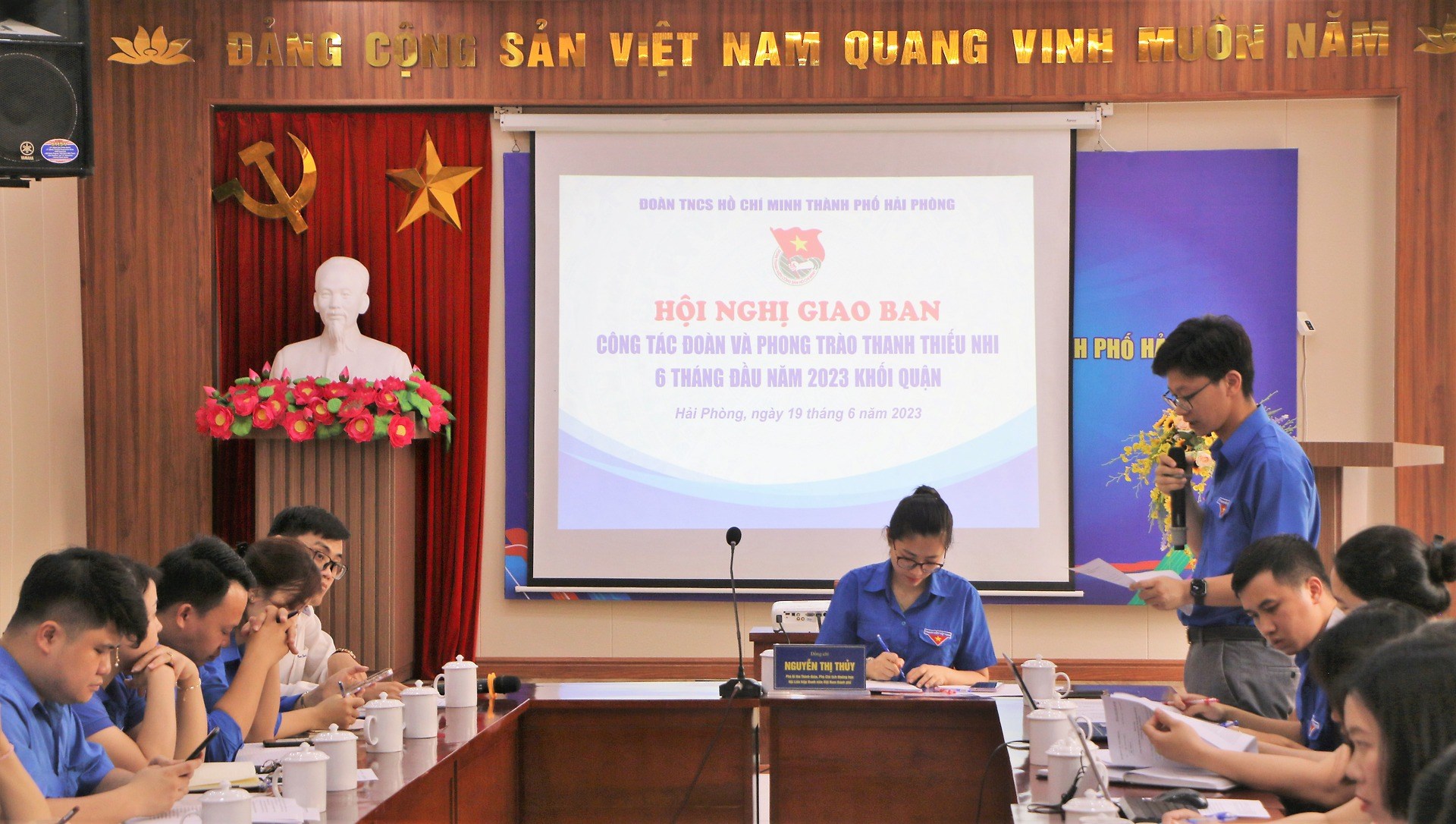 HỘI NGHỊ GIAO BAN CÔNG TÁC ĐOÀN VÀ PHONG TRÀO THANH THIẾU NHI 6 THÁNG ĐẦU NĂM 2023 KHỐI QUẬN