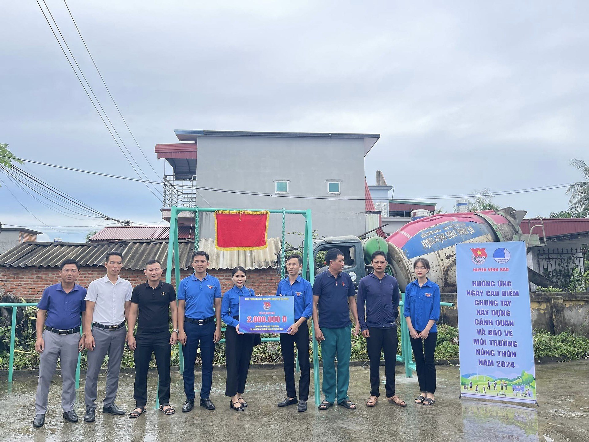 Mùa hè xanh 2024 - Hỗ trợ nông thôn mới tại huyện Vĩnh Bảo - Trường ĐH Quản lý & Công nghệ Hải Phòng