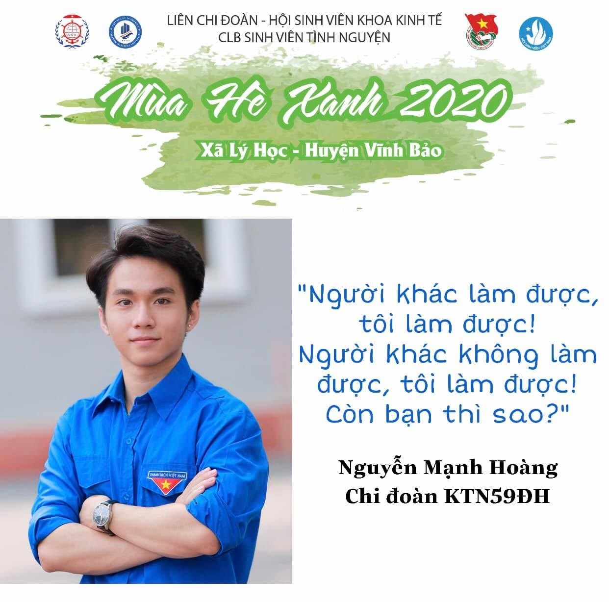Tuổi trẻ học hỏi và cống hiến của sinh viên tình nguyện - Nguyễn Mạnh Hoàng