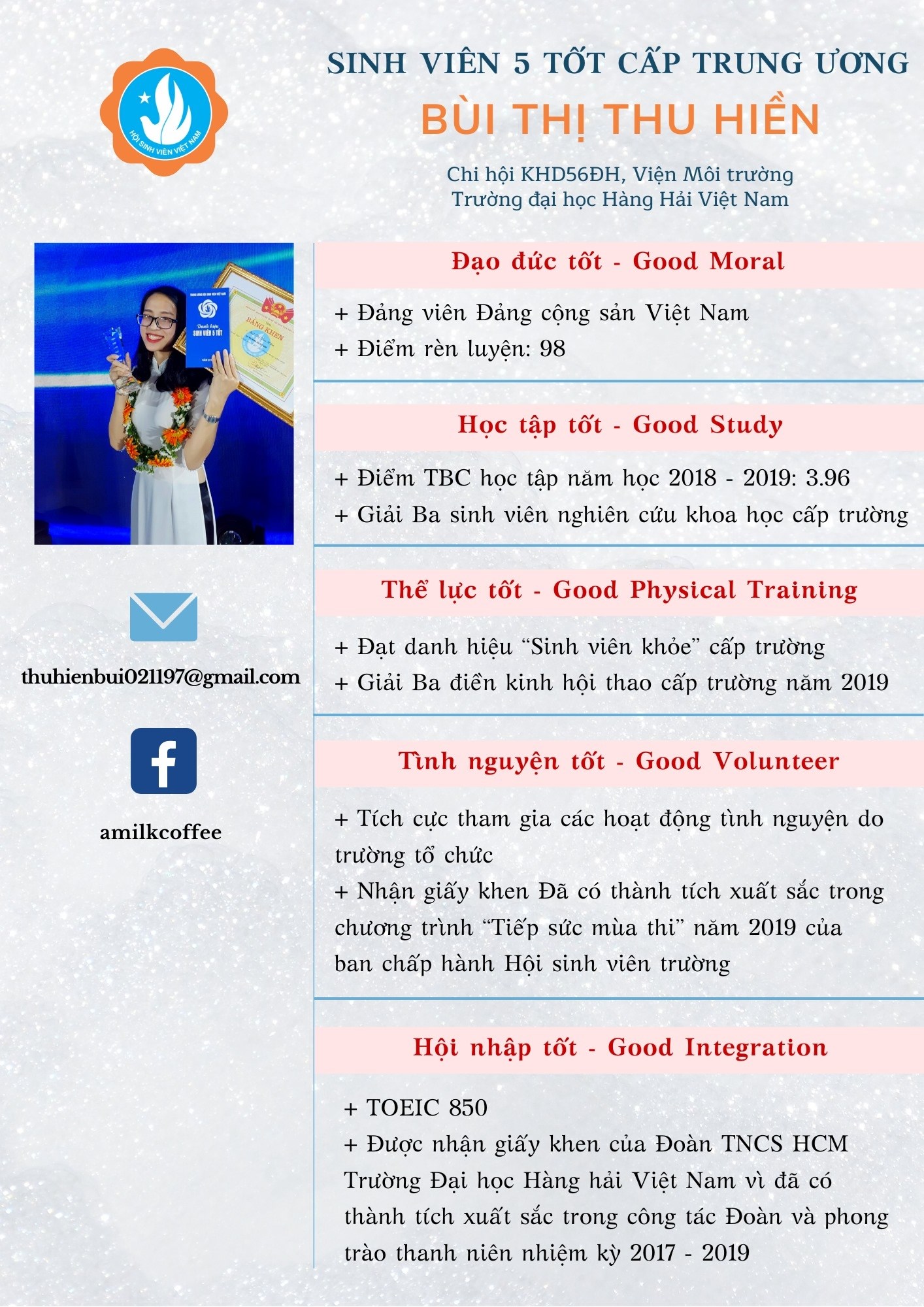 Bùi Thị Thu Hiền - Tấm gương sinh viên 5 tốt 2020