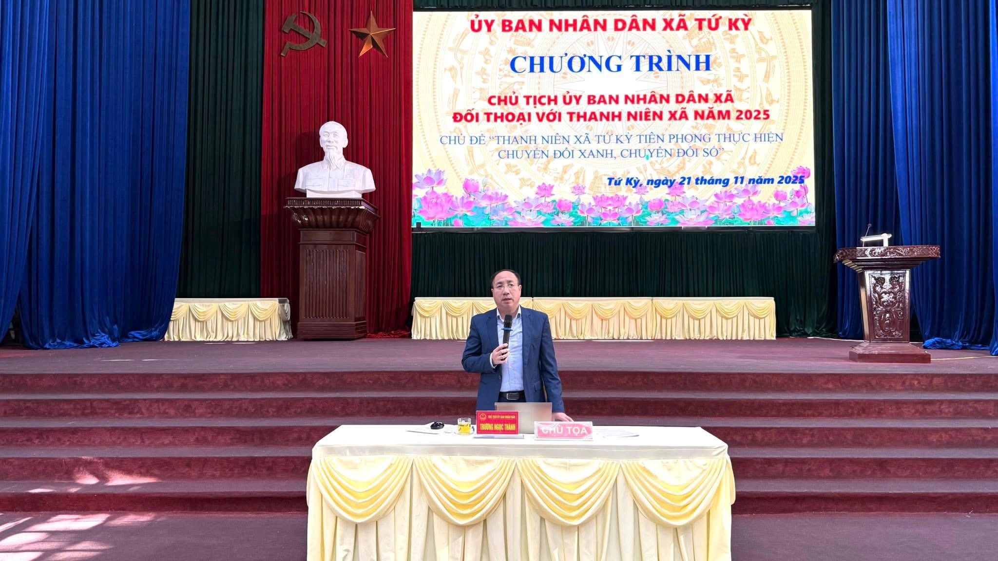 UBND XÃ TỨ KỲ TỔ CHỨC CHƯƠNG TRÌNH ĐỐI THOẠI GIỮA CHỦ TỊCH UBND XÃ VỚI THANH NIÊN NĂM 2025