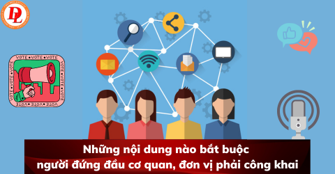 12 NỘI DUNG NGƯỜI ĐỨNG ĐẦU CƠ QUAN, ĐƠN VỊ PHẢI CÔNG KHAI