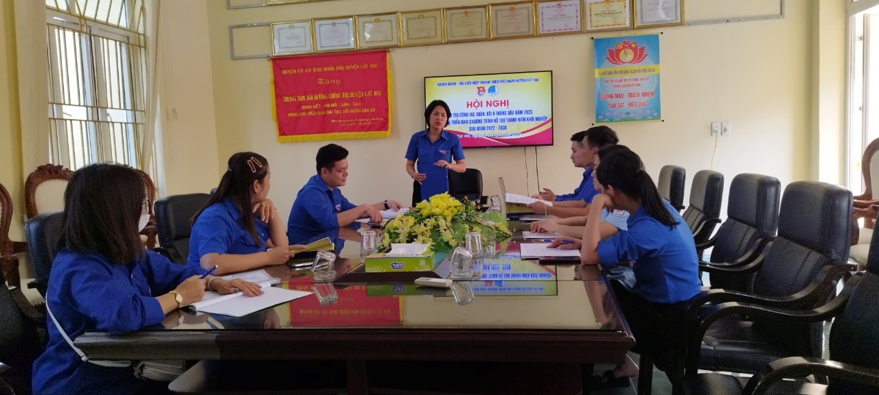 HỘI NGHỊ KIỂM TRA, GIÁM SÁT CÔNG TÁC ĐOÀN, HỘI 6 THÁNG ĐẦU NĂM VÀ KẾ HOẠCH TRIỂN KHAI CHƯƠNG TRÌNH HỖ TRỢ THANH NIÊN KHỞI NGHIỆP GIAI ĐOẠN 2022 - 2030 KHỐI XÃ, THỊ TRẤN