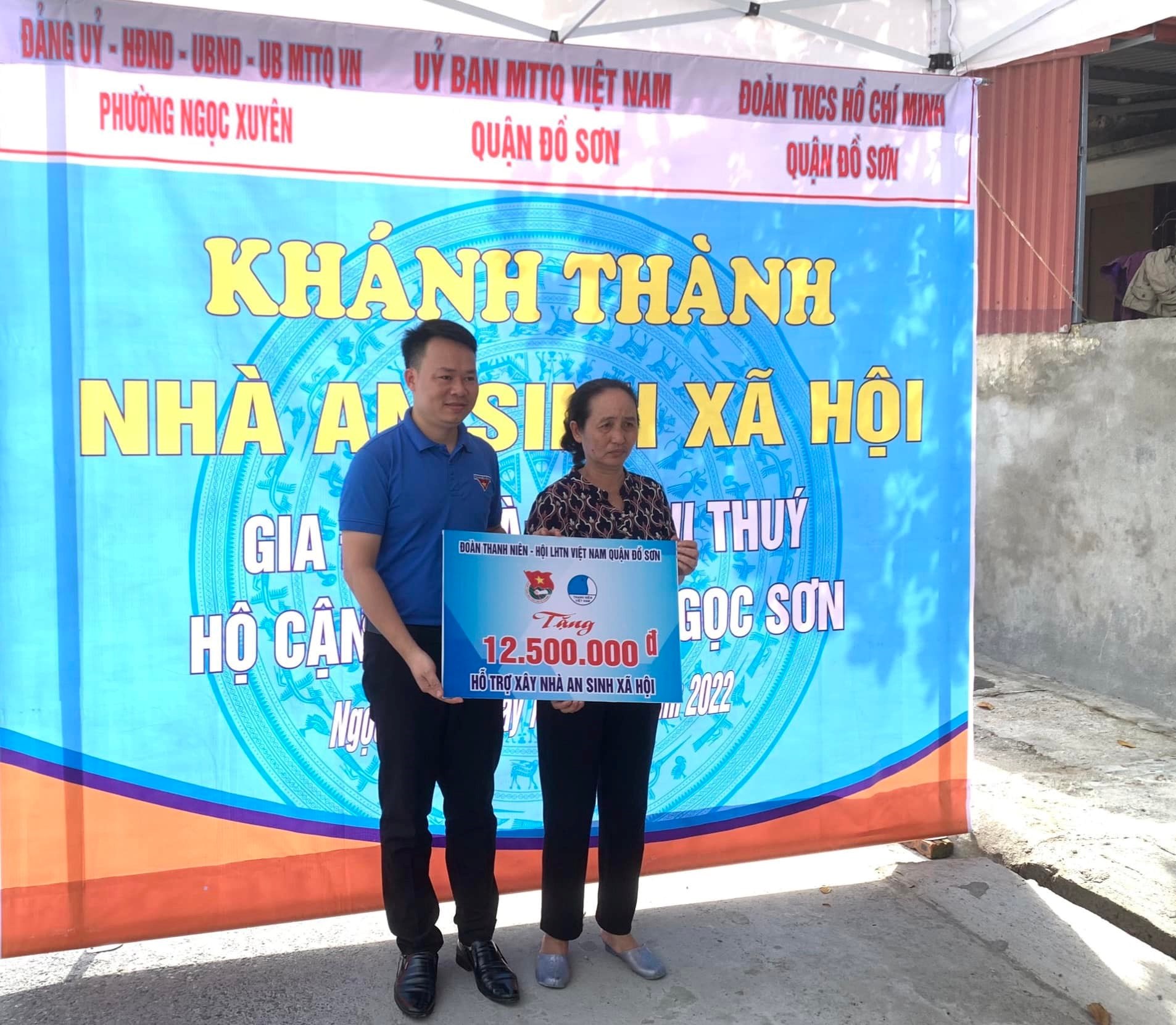 Quận Đồ Sơn: Công trình Xây dựng Nhà an sinh xã hội cho hộ cận nghèo chào mừng thành công Đại hội Đoàn quận Đồ Sơn lần thứ VIII, nhiệm kỳ 2022 - 2027