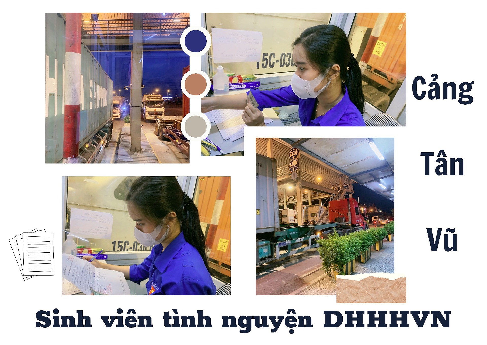 Lực lượng Đoàn thanh niên - Hội sinh viên ĐHHH Việt Nam cùng chung sức chống dịch tại Cảng Tân Vũ