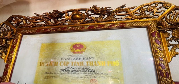 MIẾU QUAN ĐỀ TẢO, XÃ TÚ SƠN, HUYỆN KIẾN THỤY