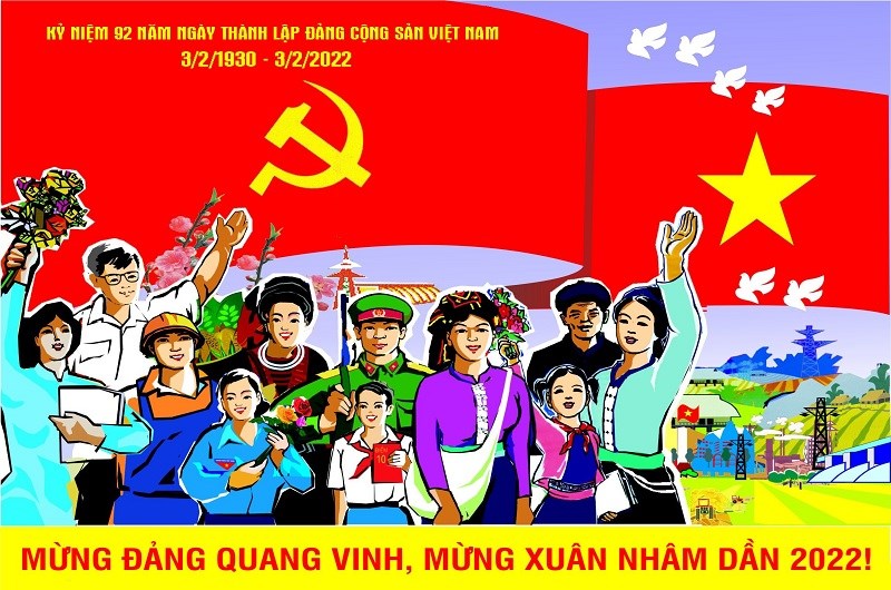 Tuyên truyền kỷ niệm 92 năm Ngày thành lập Đảng Cộng sản Việt Nam (03/02/1930 - 03/02/2022)