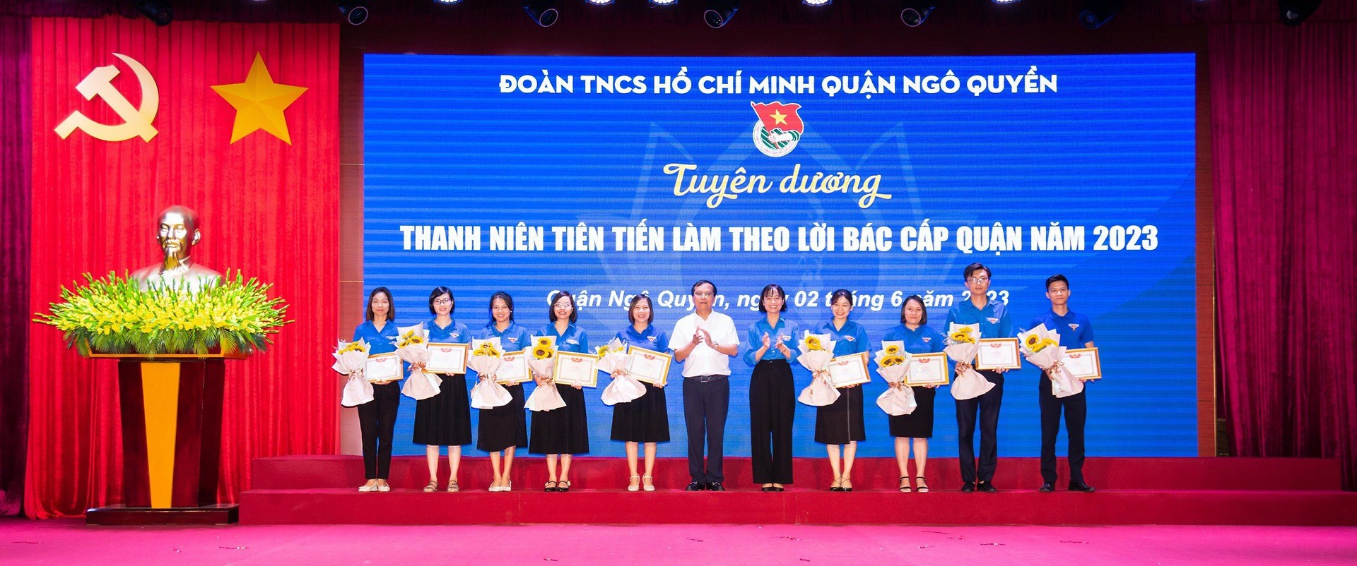 Chiều ngày 02/6/2023, UBND Quận Ngô Quyền tổ chức Hội nghị Chủ tịch UBND quận đối thoại với thanh niên năm 2023; Biểu dương tập thể, cá nhân, tiên tiến làm theo lời Bác năm 2023; Biểu dương “học sinh 3 tốt”, “học sinh 3 rèn luyện” cấp quận năm học