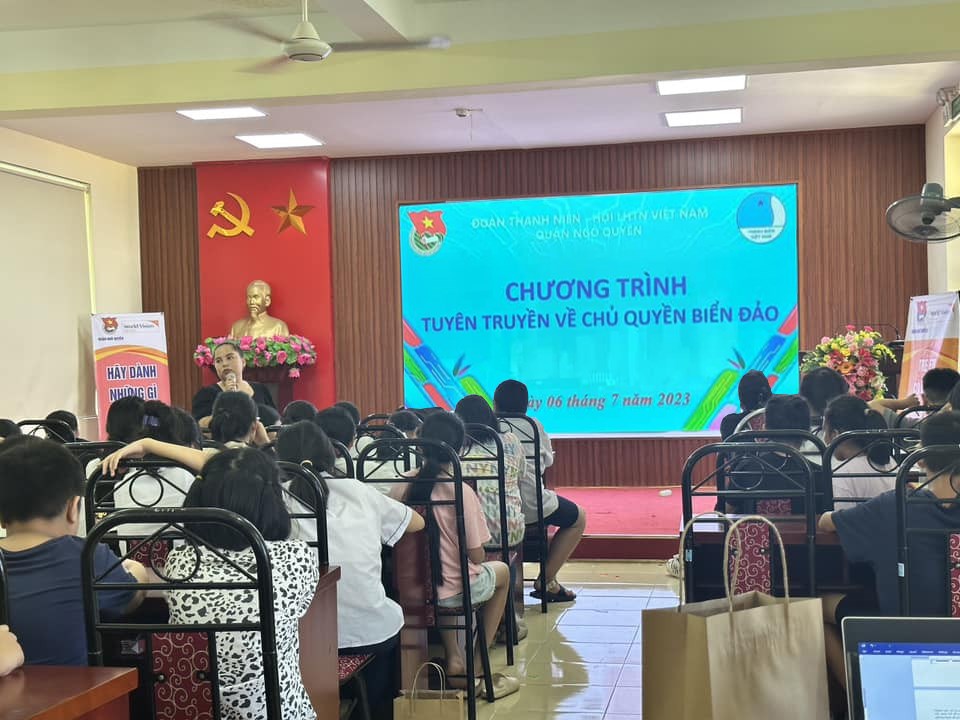 Quận đoàn Ngô Quyền tổ chức Chương trình "Tuyền truyền về chủ quyền biển đảo" cho các em đội viên, thiếu nhi trên địa bàn quận.