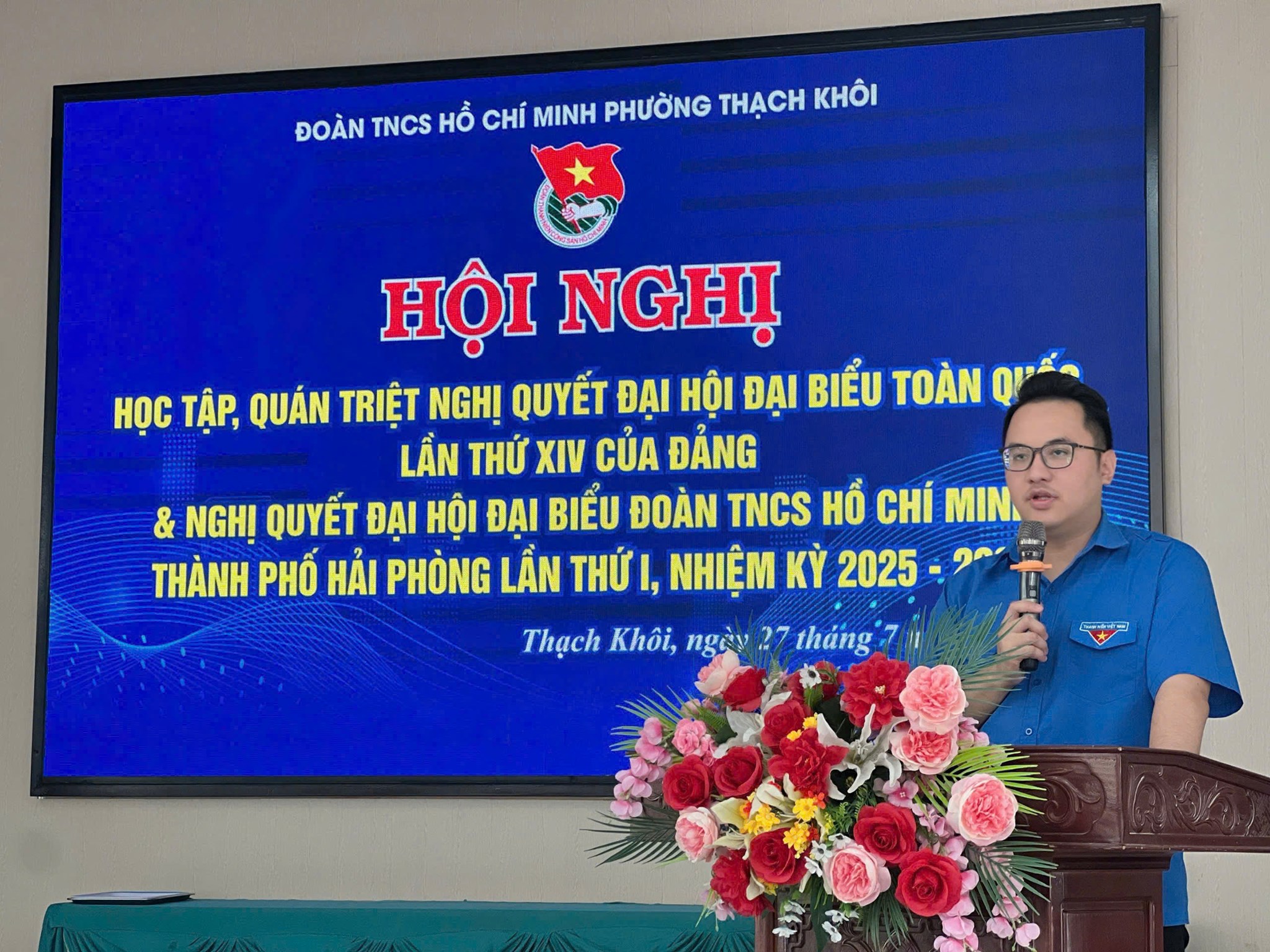 ĐOÀN PHƯỜNG THẠCH KHÔI TỔ CHỨC HỘI NGHỊ HỌC TẬP, QUÁN TRIỆT NGHỊ QUYẾT ĐẠI HỘI ĐẠI BIỂU TOÀN QUỐC LẦN THỨ XIV CỦA ĐẢNG VÀ NGHỊ QUYẾT ĐẠI HỘI ĐẠI BIỂU ĐOÀN TNCS HỒ CHÍ MINH THÀNH PHỐ HẢI PHÒNG LẦN THỨ I, NHIỆM KỲ 2025 - 2030