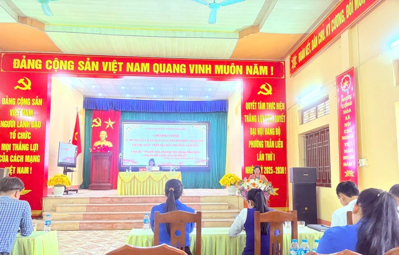 CHỦ TỊCH UBND PHƯỜNG TRẦN LIỄU ĐỐI THOẠI TRỰC TIẾP VỚI THANH NIÊN – THẮP LỬA KHÁT VỌNG CHUYỂN ĐỔI XANH, CHUYỂN ĐỔI SỐ