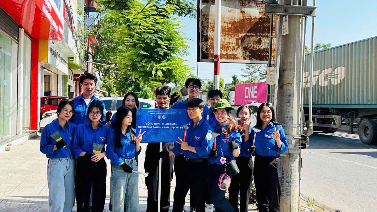 Đoàn Thanh niên trường Đại học Y dược Hải Phòng triển khai tuyến đường "Sáng-Xanh-Sạch-Đẹp" đo đoàn quản lý