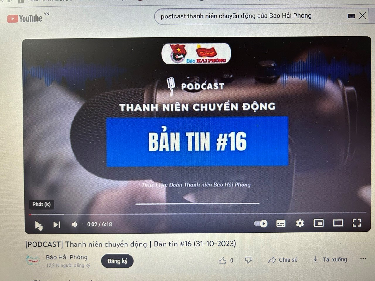 Công trình thanh niên "PODCAST - THANH NIÊN CHUYỂN ĐỘNG" của Đoàn Báo Hải Phòng