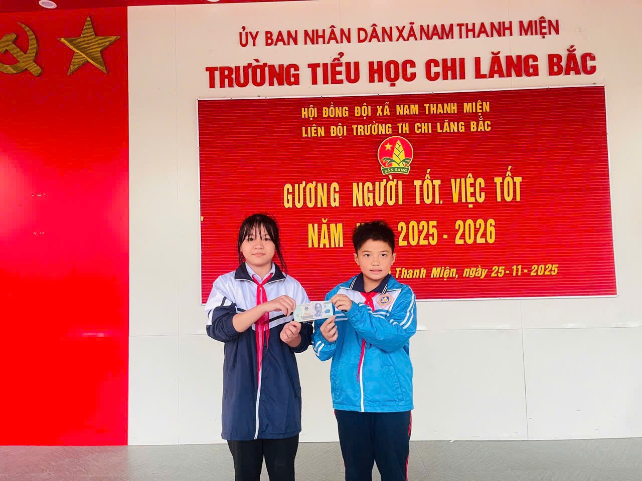 NGƯỜI TỐT, VIỆC TỐT" TỪ LIÊN ĐỘI TIỂU HỌC CHI LĂNG BẮC XÃ NAM THANH MIỆN