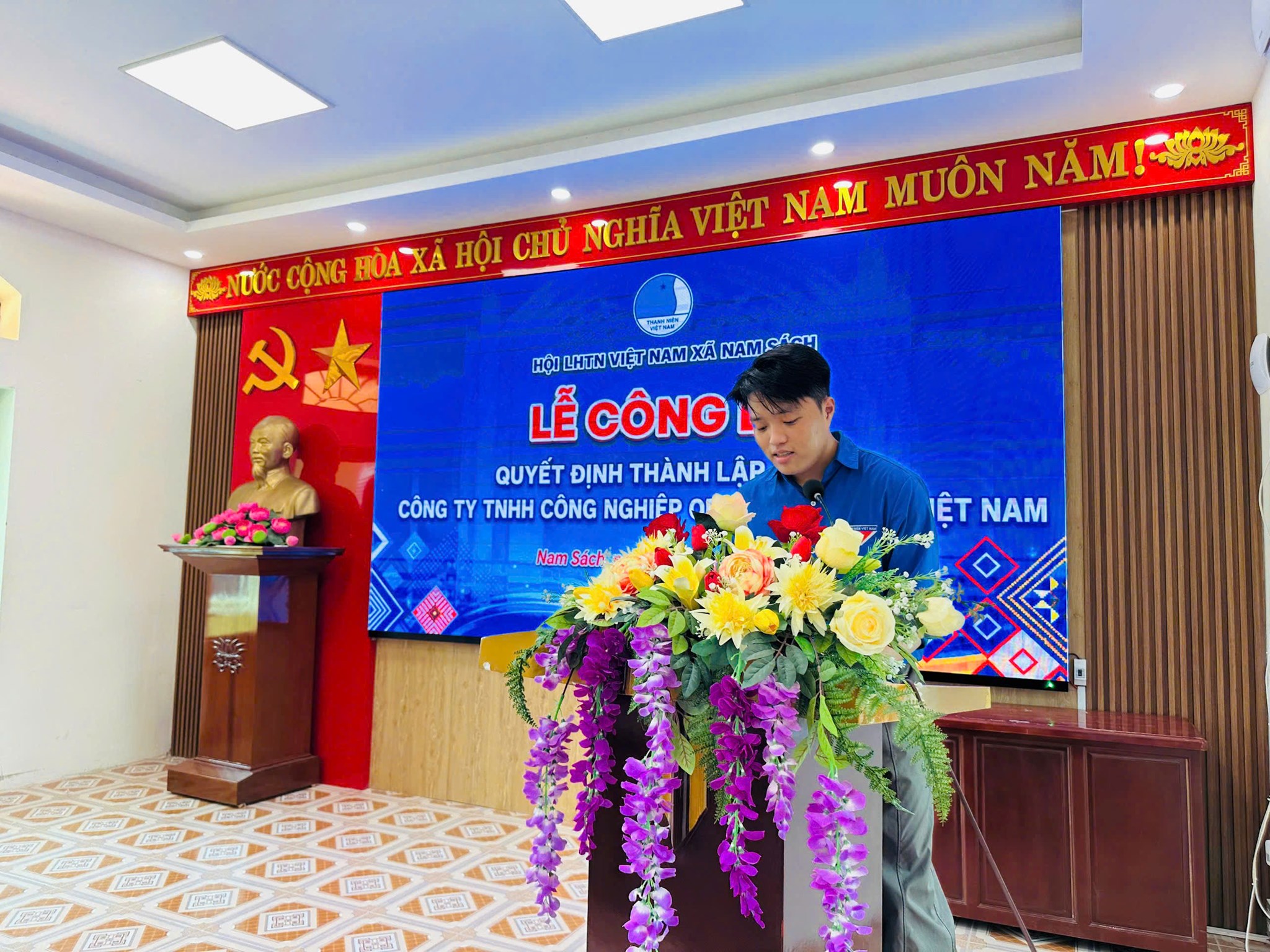 HỘI LHTN VIỆT NAM XÃ NAM SÁCH CÔNG BỐ QUYẾT ĐỊNH THÀNH LẬP CHI HỘI CÔNG TY TNHH CÔNG NGHIỆP ORIENTAL SPORT VIỆT NAM