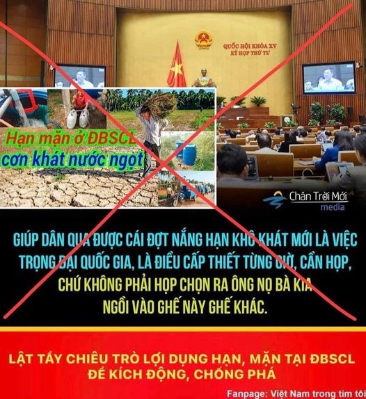 LẬT TẨY CHIÊU TRÒ LỢI DỤNG HẠN, MẶN TẠI ĐBSCL ĐỂ KÍCH ĐỘNG, CHỐNG PHÁ