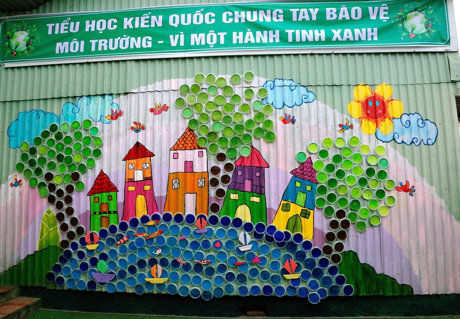 Mô hình phòng chống rác thải nhựa trong Liên đội