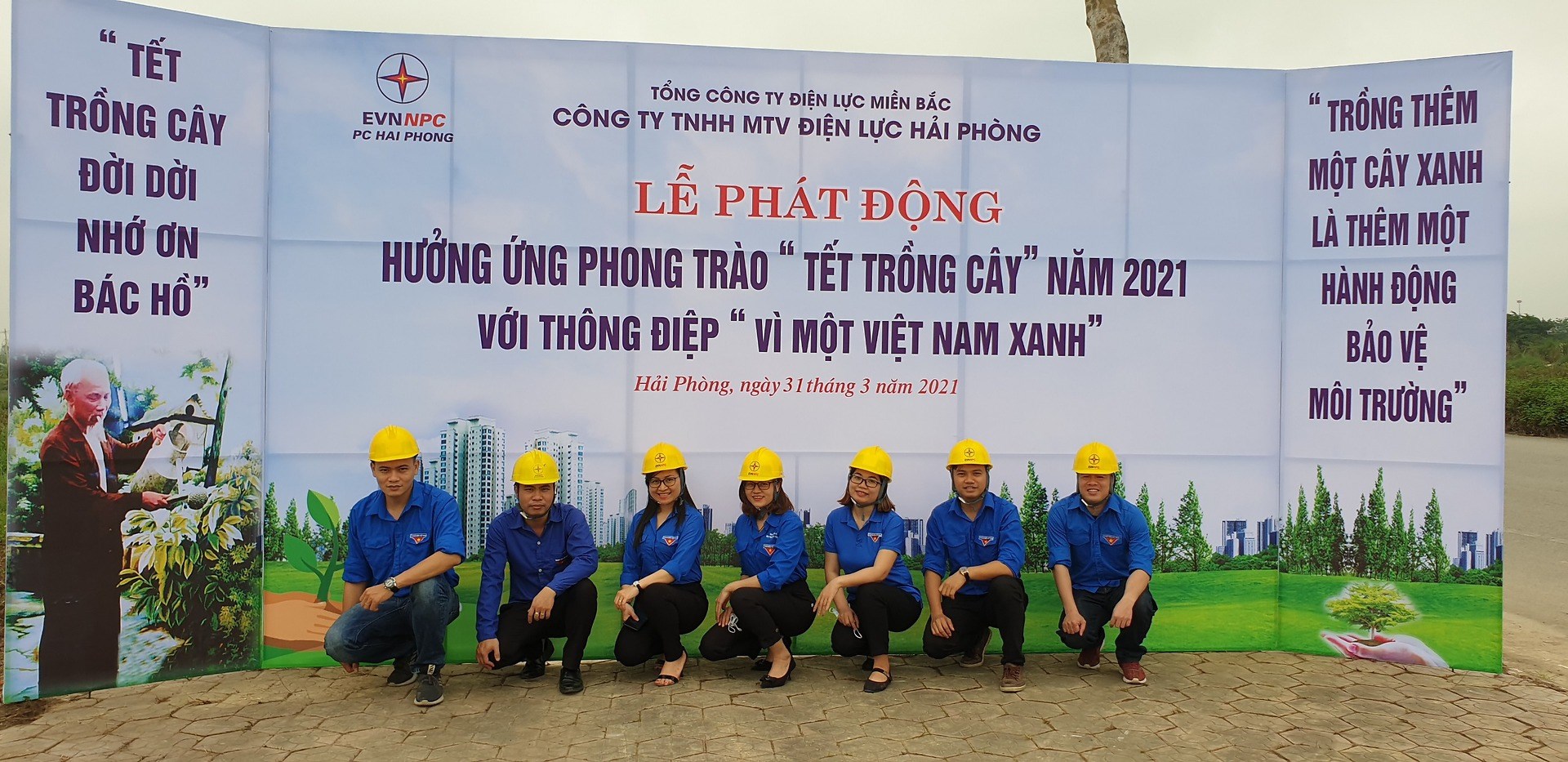 Đoàn TN Công ty TNHH MTV Điện Lực Hải Phòng phối hợp tổ chức chương trình Tết Trông Cây năm 2021.