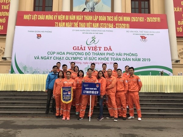 Đoàn TN Điện lực Hải Phòng đạt giải xuất sắc trong Ngày Chạy Olimpic Vì sức khỏe toàn dân 2019