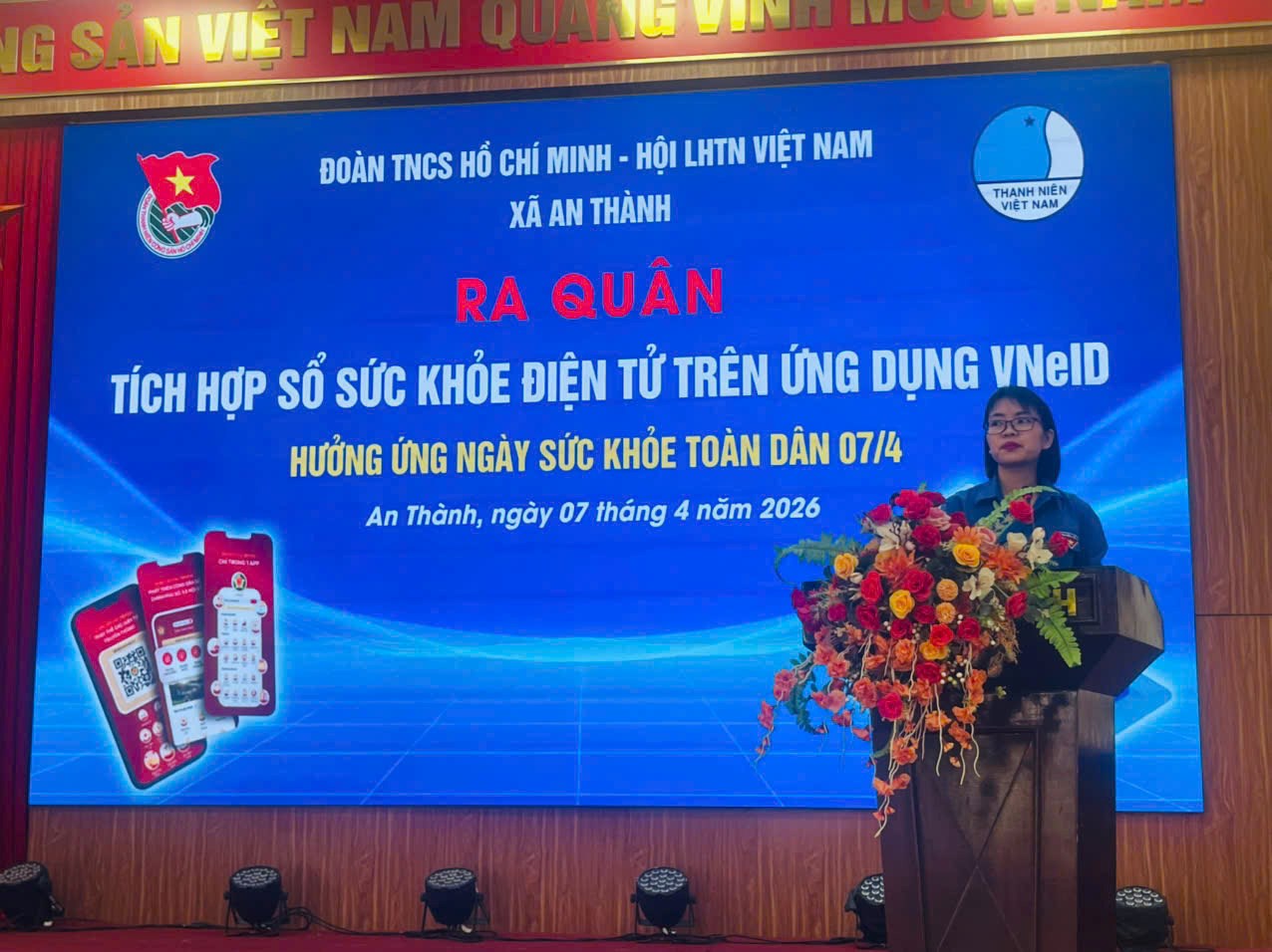An Thành: Ra quân hỗ trợ tích hợp Sổ sức khỏe điện tử trên ứng dụng VNeiD hưởng ứng Ngày sức khỏe toàn dân 07/4