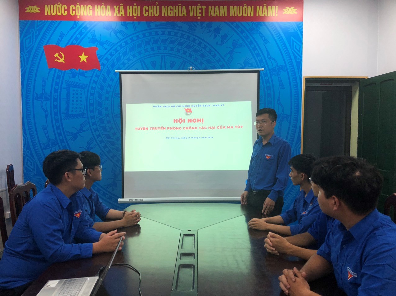 Ban Thường vụ Đoàn TNCS Hồ Chí Minh Huyện đoàn Bạch Long Vỹ tổ chức Hội nghị tuyên truyền phòng chống tác hại của ma túy