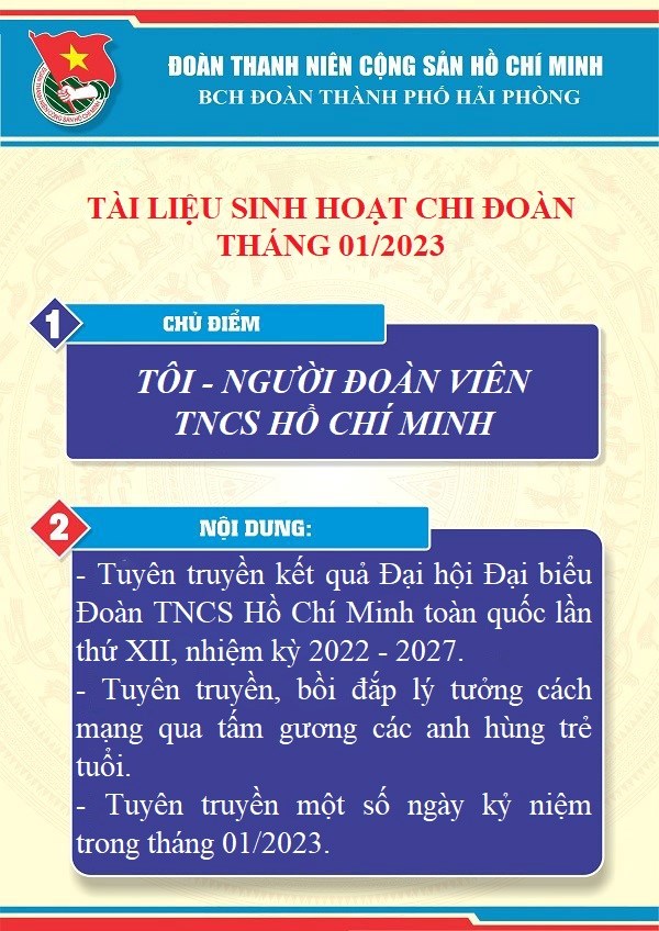Tài liệu sinh hoạch chi đoàn tháng 01/2023