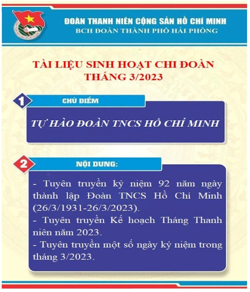 Triển khai đề cương tuyên truyền kỷ niệm 92 năm Ngày thành lập Đoàn TNCS Hồ Chí Minh