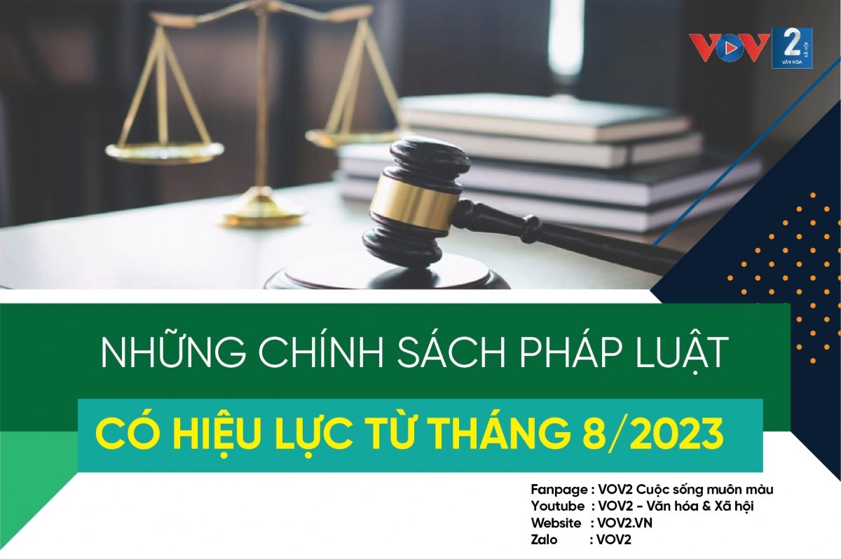 NHỮNG CHÍNH SÁCH PHÁP LUẬT CÓ HIỆU LỰC TỪ THÁNG 8/2023